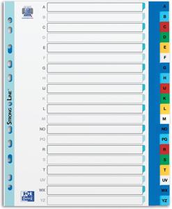 OXFORD tabbladen, formaat A4 maxi (voor showtassen), uit PP, 11-gaatsperforatie, gekleurde tabs, set A-Z
