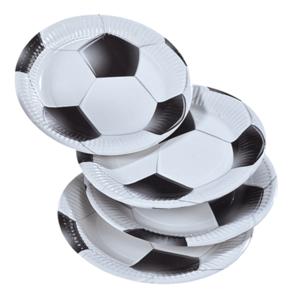 Bordjes voetbal thema - 8x stuks - 23 cm - papier - feestbordjes