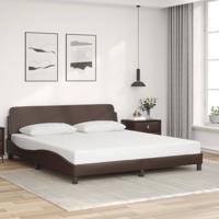 Bedframe met hoofdbord kunstleer bruin 180x200 cm Bedframe met hoofdbord kunstleer bruin 180x200 cm