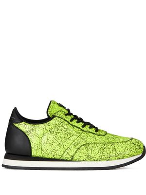 Giuseppe Zanotti baskets à imprimé marbré - Jaune