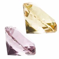 Nep edelstenen/diamanten van glas 4 cm doorsnede geel en roze - thumbnail