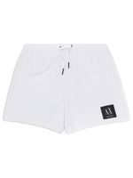 Armani Exchange short de bain à patch logo - Blanc - thumbnail