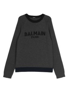 Balmain Kids pull à logo imprimé - Gris