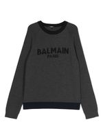 Balmain Kids pull à logo imprimé - Gris - thumbnail