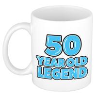 Verjaardag cadeau mok 50 jaar - al zo oud - legende - blauw - 350 ml - keramiek - Abraham