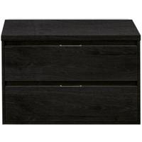 Porto Badmeubelset 90 cm - Black Oak - Wastafelbovenblad Black Oak