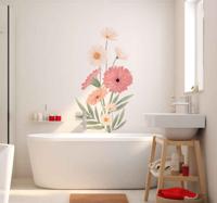 Roze madeliefjes Badkamer sticker - thumbnail