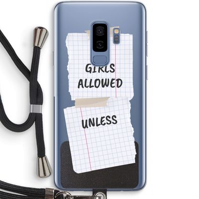 No Girls Allowed Unless: Samsung Galaxy S9 Plus Transparant Hoesje met koord