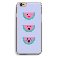 Smiley watermeloen: iPhone 6 / 6S Transparant Hoesje