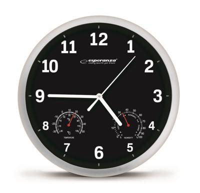 Esperanza EHC016K Mechanische wandklok Rond Zwart