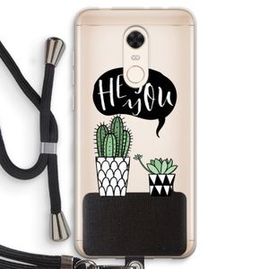 Hey you cactus: Xiaomi Redmi 5 Transparant Hoesje met koord