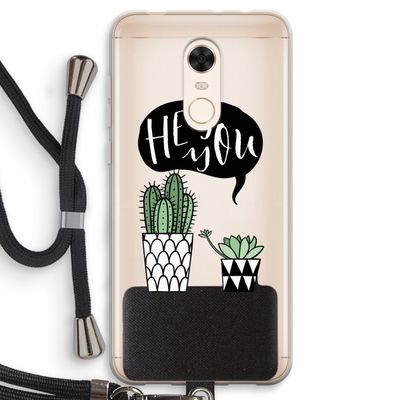 Hey you cactus: Xiaomi Redmi 5 Transparant Hoesje met koord