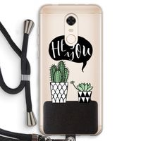 Hey you cactus: Xiaomi Redmi 5 Transparant Hoesje met koord