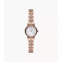 Emporio Armani Rosegoudkleurig stalen dameshorloge met twee wijzers AR11203