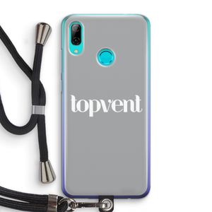 Topvent Grijs Wit: Huawei P Smart (2019) Transparant Hoesje met koord