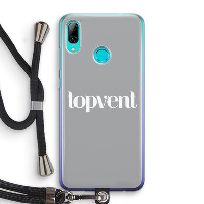 Topvent Grijs Wit: Huawei P Smart (2019) Transparant Hoesje met koord