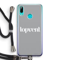 Topvent Grijs Wit: Huawei P Smart (2019) Transparant Hoesje met koord
