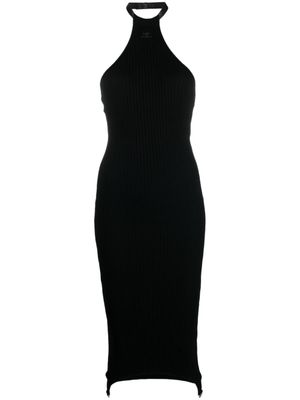 Courrèges robe nervurée à dos nu - Noir