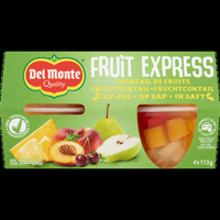 Del Monte Fruit Express Fruitcocktail op Sap 4 x 113 g bij Jumbo
