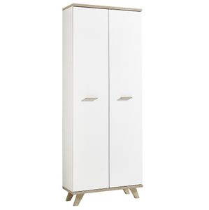 Schoenenkast Oslo 193 cm hoog in mat wit met sanremo eiken