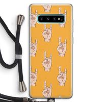 Rock: Samsung Galaxy S10 Plus Transparant Hoesje met koord