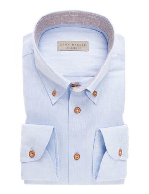 John Miller Heren Overhemd Lichtblauw Button Down Tailored Fit