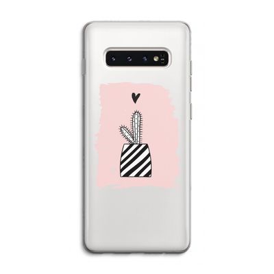 Zwart-wit cactus: Samsung Galaxy S10 4G Transparant Hoesje