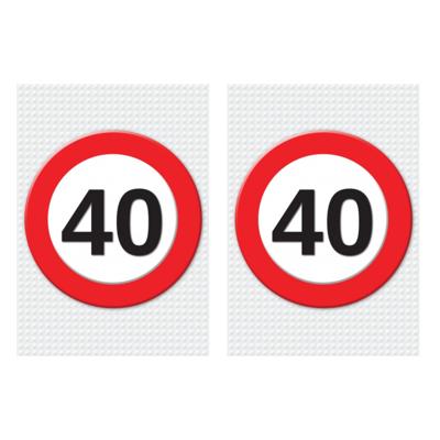 Verjaardag deurposter - 2x - 40 jaar - stopbord - 59 x 84 cm - leeftijd feestartikelen Verjaardag deurposter - 2x - 40 jaar - stopbord - 59 x 84 cm - leeftijd feestartikelen