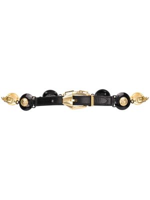 Versace Pre-Owned ceinture à plaque logo - Noir