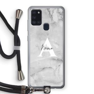 Ivory Marble: Samsung Galaxy A21s Transparant Hoesje met koord
