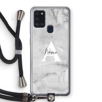 Ivory Marble: Samsung Galaxy A21s Transparant Hoesje met koord