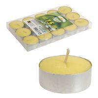 Citronella waxinekaarsjes - 15x stuks - geel   -