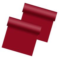 Duni tafelloper - 2x - papier - bordeaux rood- 480 x 40 cm