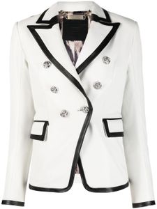 Philipp Plein blazer bicolore en cuir - Blanc