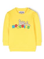 Moschino Kids sweat en coton à logo imprimé - Jaune