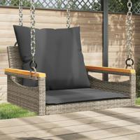 Schommelbank met kussens 63x62x40 cm poly rattan grijs - thumbnail