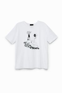 T-shirt met afbeelding - WHITE - L