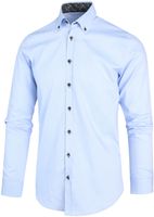 Blue Industry Heren Overhemd Lichtblauw Button Down Perfect Fit - thumbnail
