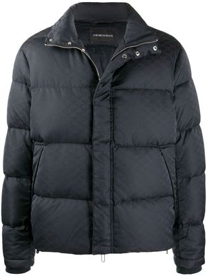 Emporio Armani doudoune à motif en jacquard - Bleu