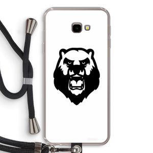 Angry Bear (white): Samsung Galaxy J4 Plus Transparant Hoesje met koord