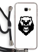 Angry Bear (white): Samsung Galaxy J4 Plus Transparant Hoesje met koord