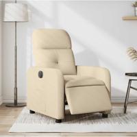 Fauteuil verstelbaar elektrisch stof crèmekleurig