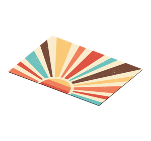 Placemat Abstracte vintage zonsondergang jaren 70