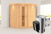Karibu | Tonja Sauna met Dakkraag | Energiesparende Deur | Kachel 3,6 kW Externe Bediening - thumbnail