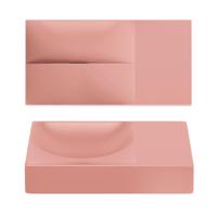 Clou Vale fontein 38 cm zonder kraangat rechts mat roze keram CL/03.40161.R