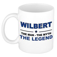 Naam cadeau mok/ beker Wilbert The man, The myth the legend 300 ml   - - thumbnail
