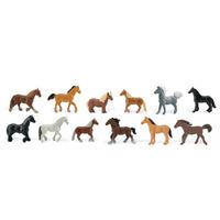 Plastic speelgoed figuren paarden 12 stuks - thumbnail