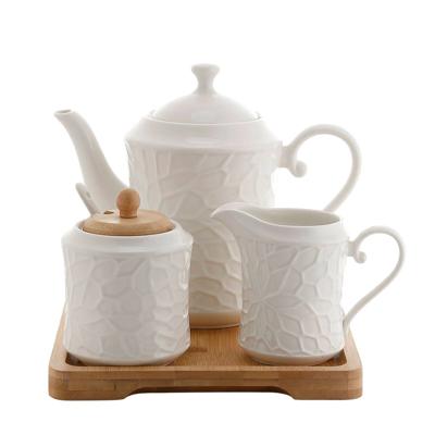 Theepot Home ESPRIT Wit Bamboe Porselein