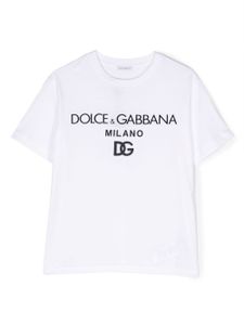 Dolce & Gabbana Kids t-shirt à logo DG Milano imprimé - Blanc