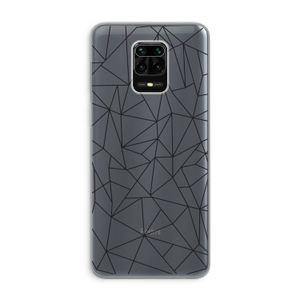 Geometrische lijnen zwart: Xiaomi Redmi Note 9 Pro Transparant Hoesje